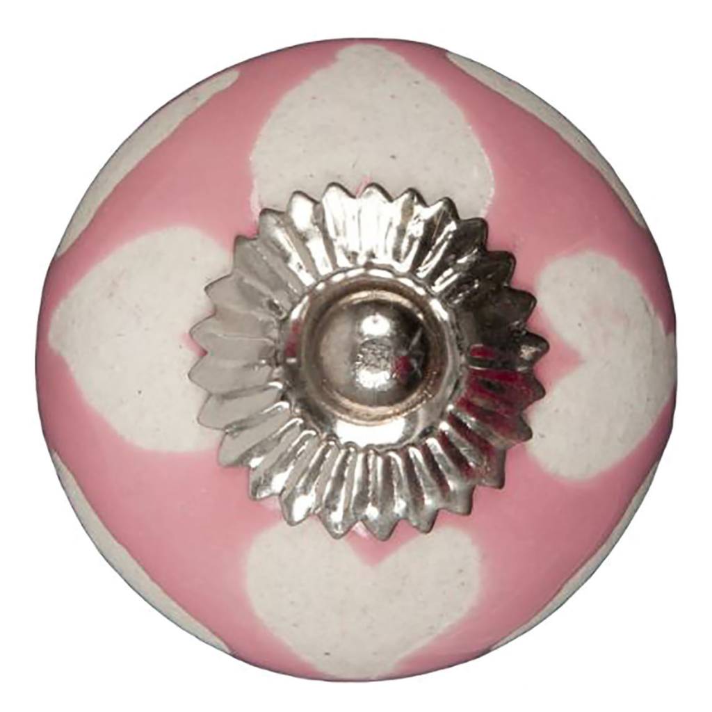 Möbelknopf 40mm rosa beige Herzen