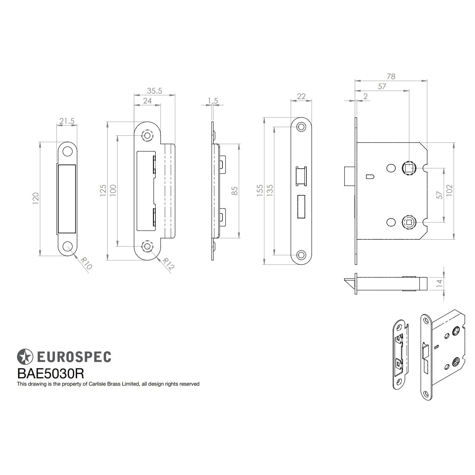 Easy-T Badezimmerschloss 76 mm