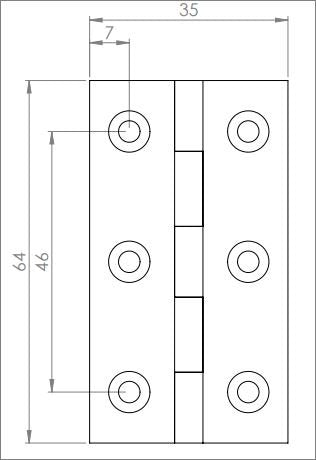 Möbelscharnier 64 mm – Standard-Schrankscharnier für verschiedene Anwendungen