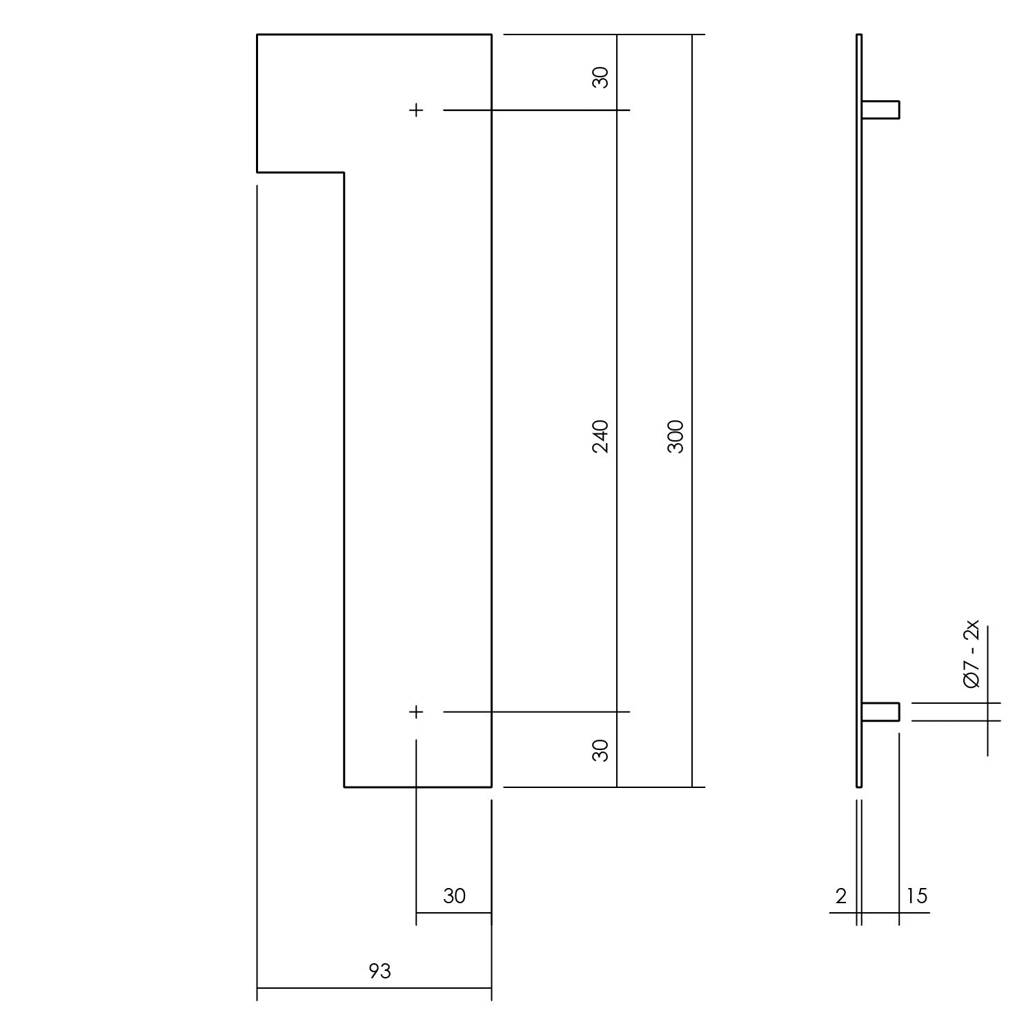 Hausnummer 1 XL 300 mm mattschwarz