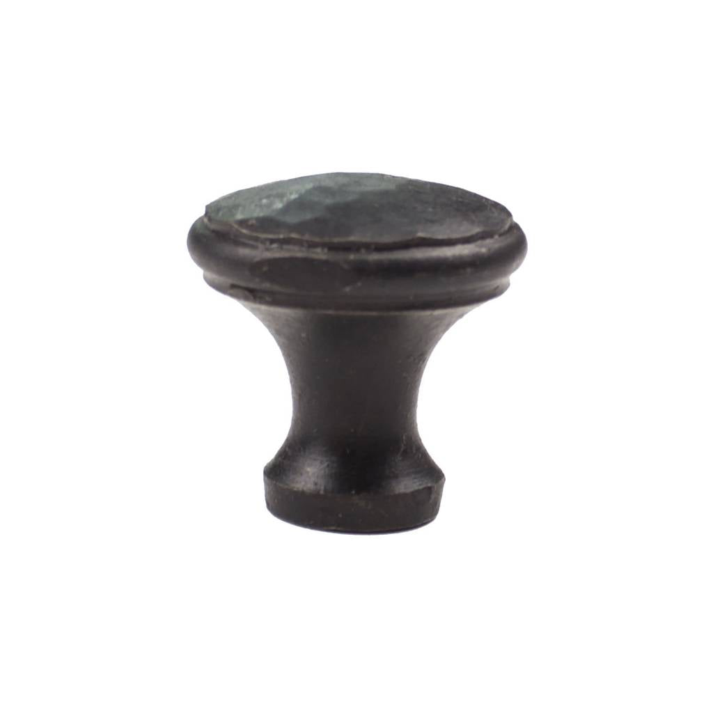 Möbelknopf aus Gusseisen Hammerschlag – Rustikaler knöpf in Schwarz oder Bronze