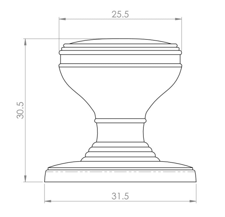 Schranktürknauf – Antik Schwarz