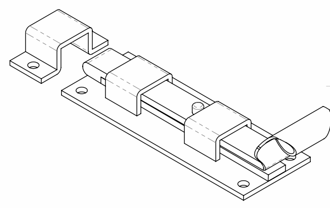 Türriegel Fischschwanz 150 mm Zinn