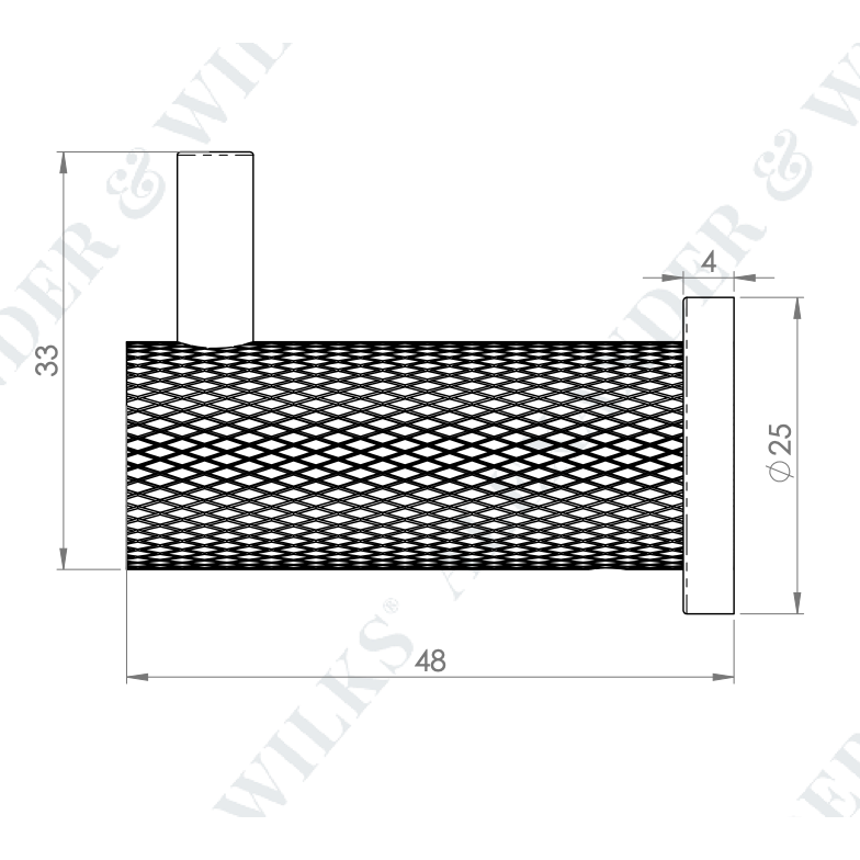 Brunel „Knurled“ Kleiderhaken aus massivem Messing