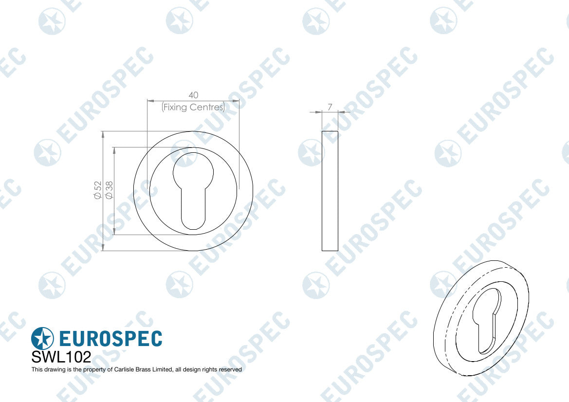 „Steelworx swl“ Rosette 52 mm Edelstahl